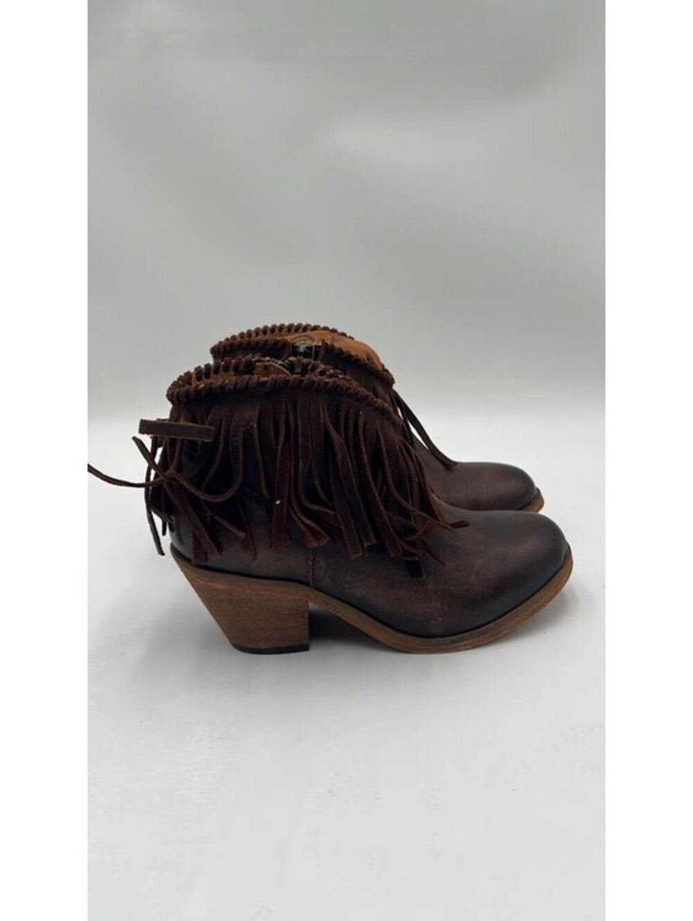 CORRAL Women's Western Fringes Round Toe Bootie Size 7.5M